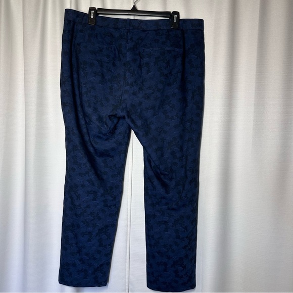 Banana Republic Cotton Wool Jacquard Ryan Pants Blue 12 Short Office Career - Picture 4 of 13